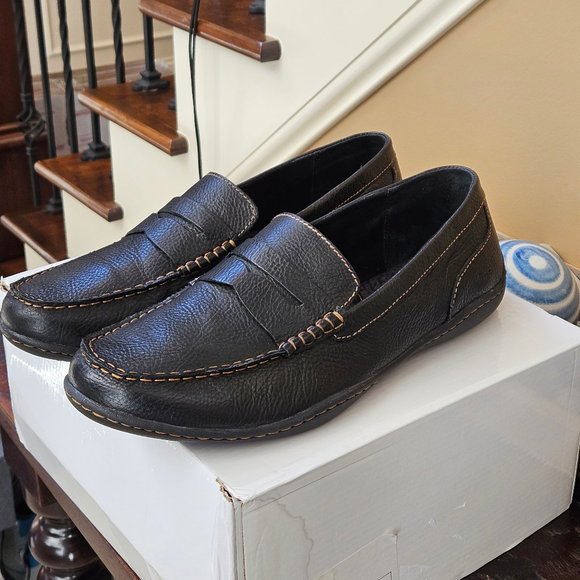 Like NEW - BOC (Born) Men's Leather Casual Loafers, Black, Sz 13 - Picture 2 of 16